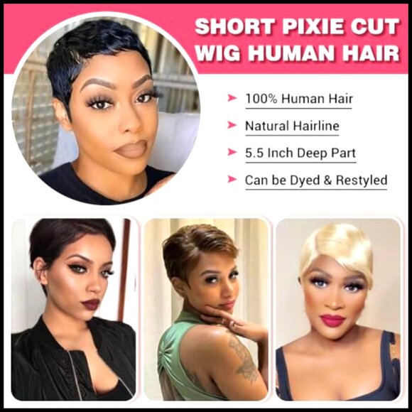 Short Pixie Cut Lace Front Wig Human Hair Glueless HD Pre Plucked main image 6